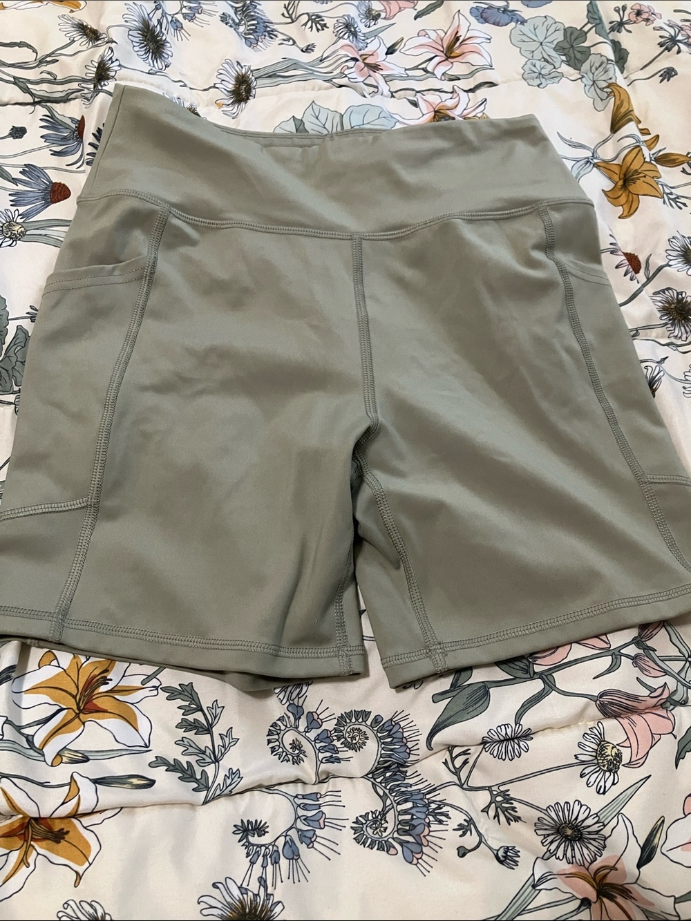 American Eagle Outfitters Olive Green High-Rise Bike Shorts